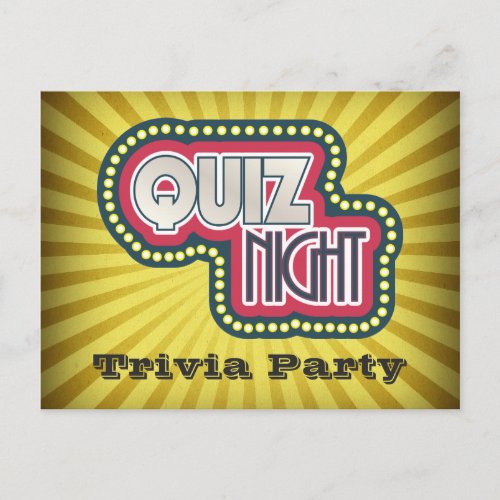 Quiz Night Trivia Party Invitation