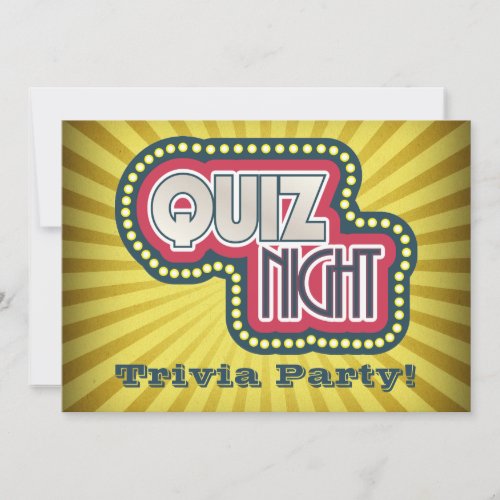 Quiz Night Trivia Party Invitation