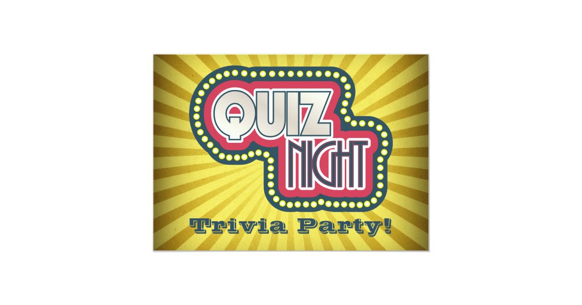 Quiz Night Trivia Party Invitation