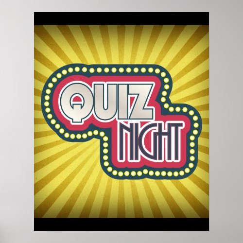 Quiz Night Trivia Party Poster