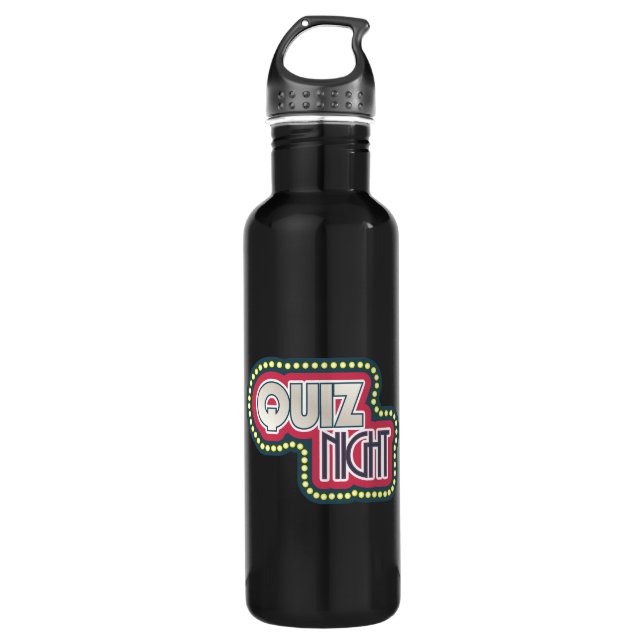 Quiz Night Trivia Party Water Bottle (Front)
