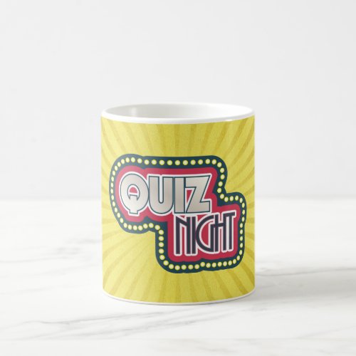 Quiz Night Trivia Party Yellow Sunburst Coffee Mug