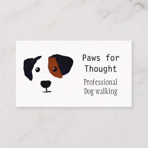 Quizzical Dog _ Dog Walking Groomer Business Card