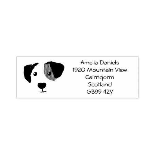 Quizzical Happy Dog Return Address Self_inking Stamp