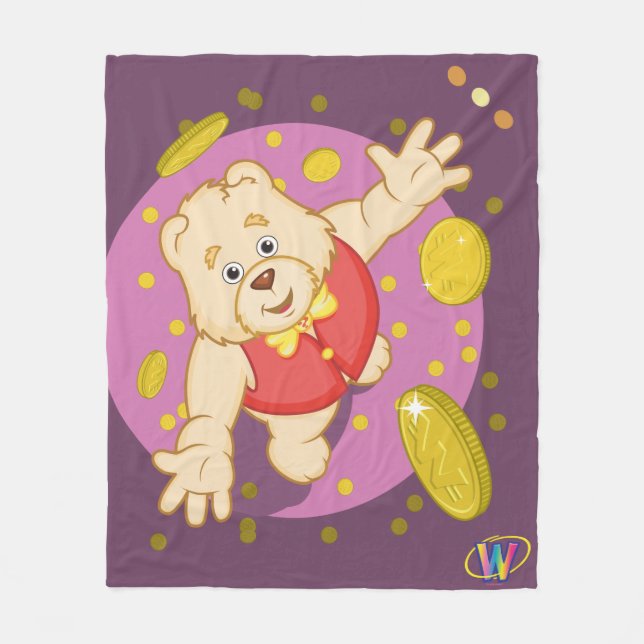 Quizzy Bear Fleece Blanket (Front)