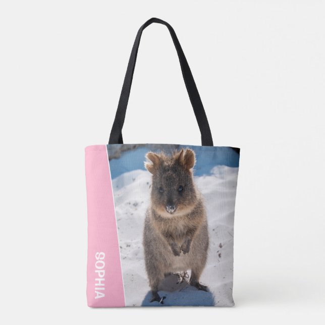 Quokka Australia Cute Animal on the Beach Photo Tote Bag (Back)