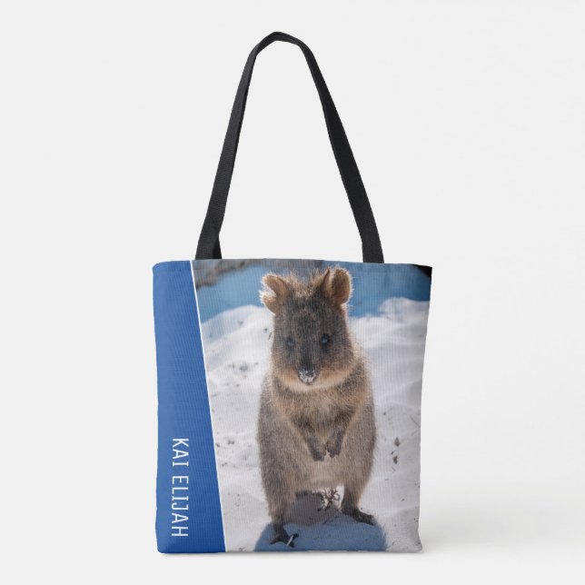 Quokka Australia Cute Animal on the Beach Photo Tote Bag (Back)