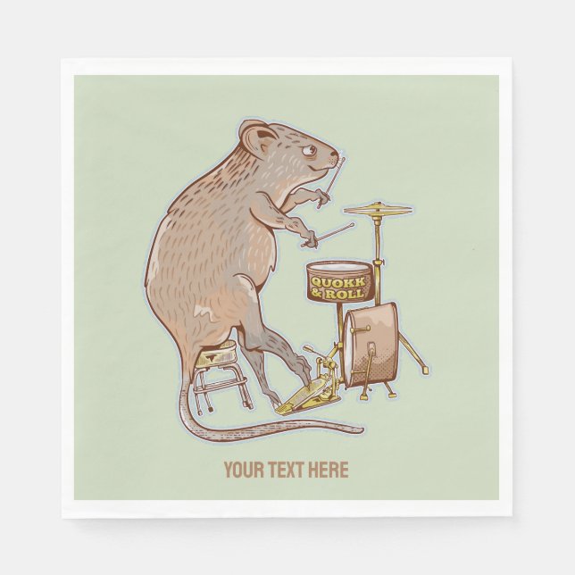 Quokka Australian Animal Drummer Napkins (Front)