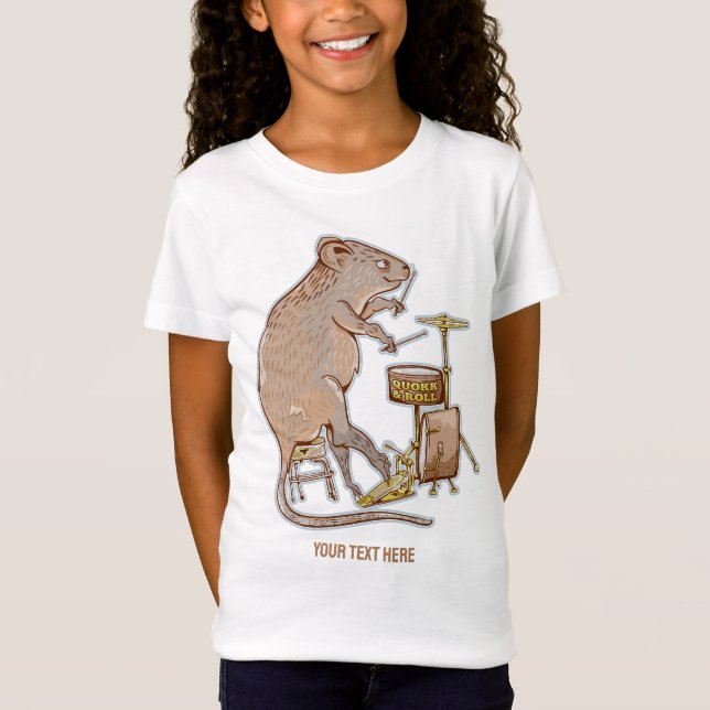Quokka Australian Animal Drummer T-Shirt (Front)