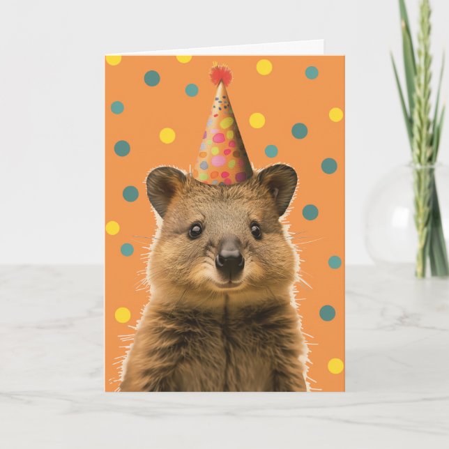 Quokka Birthday Party Greeting Card (Front)