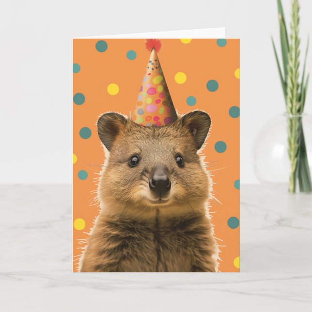 Quokka Birthday Party Greeting Card (Front)
