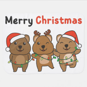 Quokka Christmas Cute Quokka Merry Christmas Baby Blanket
