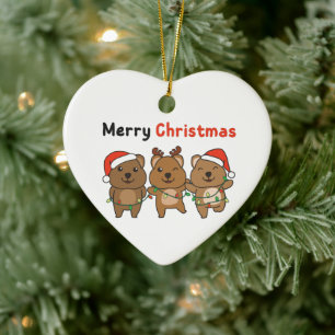 Quokka Christmas Cute Quokka Merry Christmas Ceram Ceramic Ornament