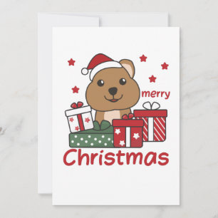 Quokka Christmas Present Winter Animals Quokkas Holiday Card