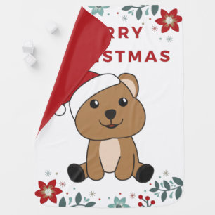 Quokka Christmas Snow Winter Animals Quokkas Baby Blanket