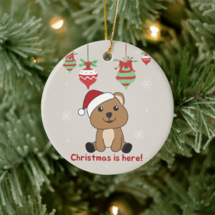 Quokka Christmas Snow Winter Animals Quokkas Ceram Ceramic Ornament
