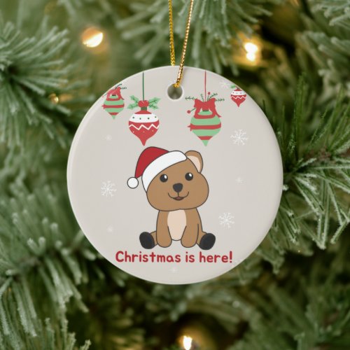Quokka Christmas Snow Winter Animals Quokkas Ceram Ceramic Ornament