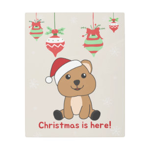 Quokka Christmas Snow Winter Animals Quokkas Metal Print