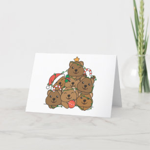 Quokka Christmas Tree Funny Animal Christmas Holid Holiday Card