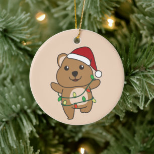 Quokka Christmas Winter Animals Quokkas Ceramic Or Ornament