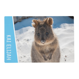 Quokka Cute Animal Beach Australia Light Blue Placemat