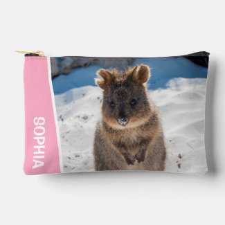 Quokka Cute Animal on the Beach Australia Pink