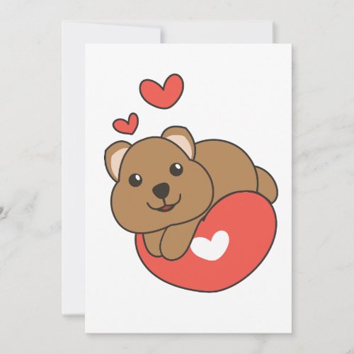 Quokka For Valentines Day Cute Animals Heart Holi Holiday Card