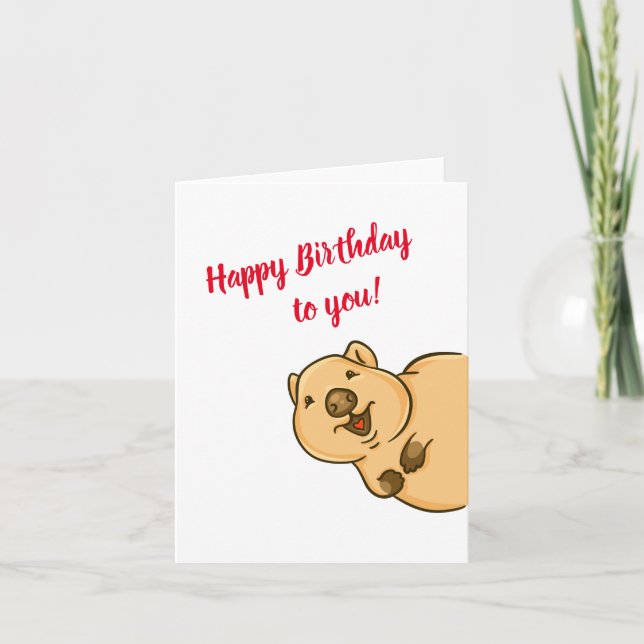 Quokka greeting card, Birthday Card (Front)