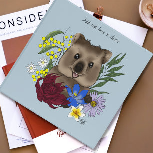 Quokka Happy Australia Floral Blue 3 Ring Binder