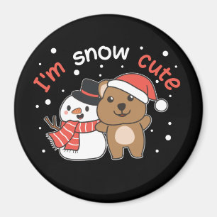 Quokka I'm Snow Cute Snowman Snow Pun Magnet