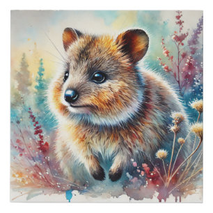 Quokka in a Vibrant Dreamscape 210824AREF143 - Wat Faux Canvas Print