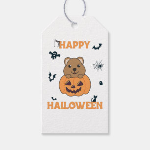 Quokka In Pumpkin Cute Quokkas Happy Halloween Gif Gift Tags