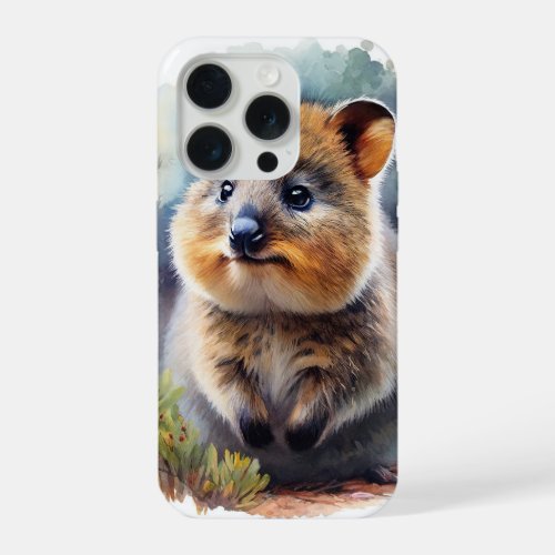 Quokka in the Wild REF88 _ Watercolor iPhone 15 Pro Case