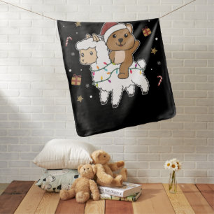 Quokka Llama Christmas Snow Winter Animals Baby Bl Blanket