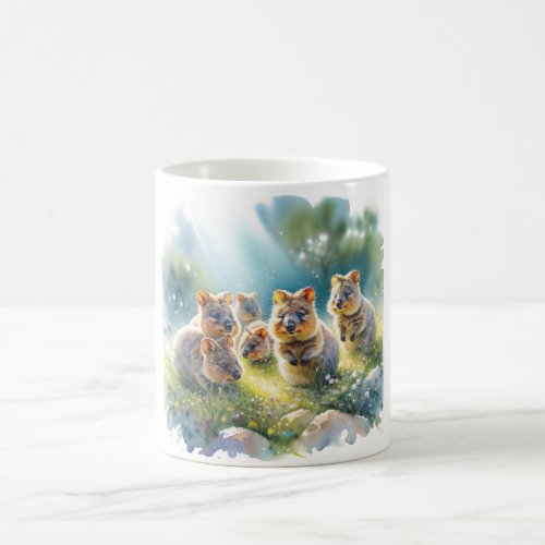 Quokka Meadow Play REF241 _ Watercolor Coffee Mug
