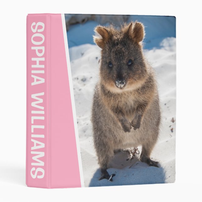 Quokka on the Beach Australia Cute Animal Photo Mini Binder (Front/Spine)