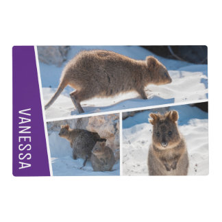 Quokka on the Beach Australia Purple Photo Collage Placemat
