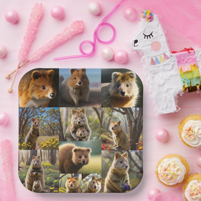 Quokka Photo Collage,  Paper Plates (Party)