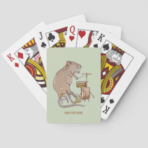 Quokka Playing Drums Poker Cards
