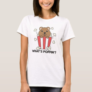 Quokka Popcorn Whats Poppin Funny T-Shirt