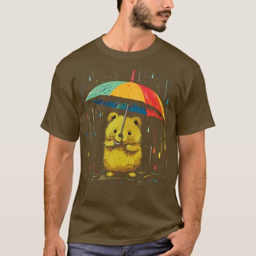 Quokka Rainy Day With Umbrella T_Shirt