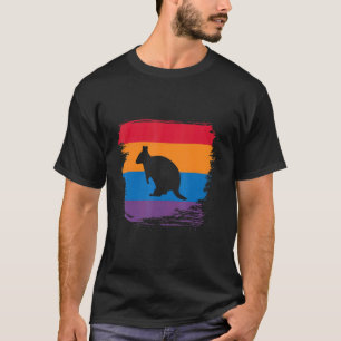 Quokka Shadow Silhouette With Colorful Flag T-Shirt