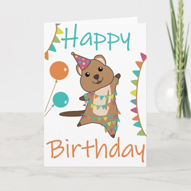 Quokka Wishes Happy Birthday To You Quokkas Card (Front)