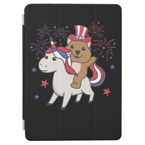 Quokka With Unicorn For Fourth Of July Fireworks iPad Air Cover