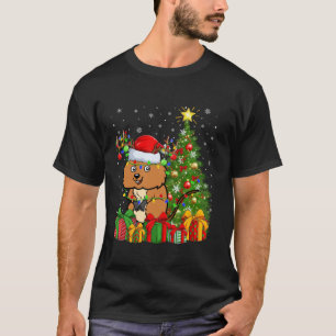 Quokka Xmas Tree Lighting Santa Hat Quokka Christm T-Shirt
