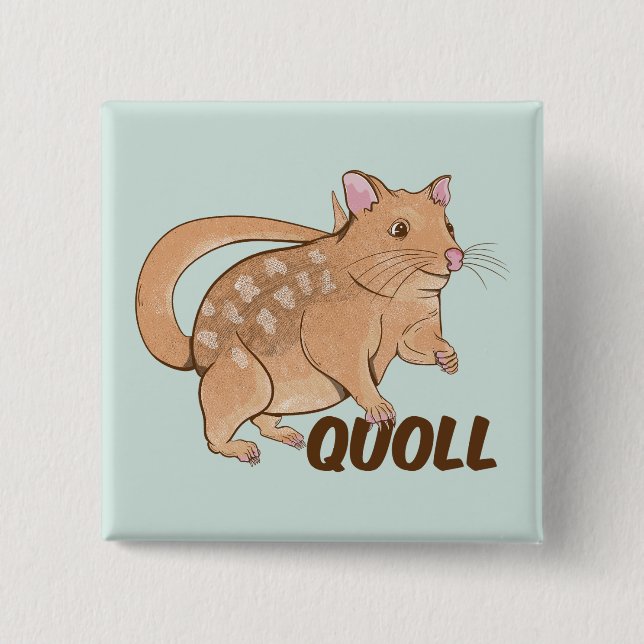Quoll Australian Marsupial  Button (Front)