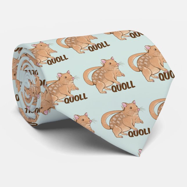 Quoll Australian Marsupial  Neck Tie (Rolled)