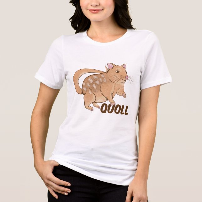 Quoll Australian Marsupial  Tri-Blend Shirt (Front)