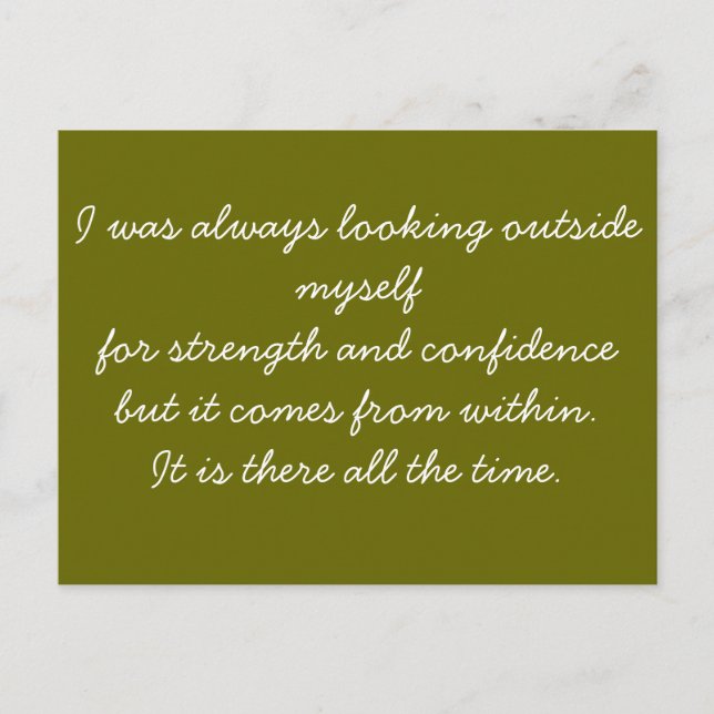 Quotable Postcard - self confidence (Front)