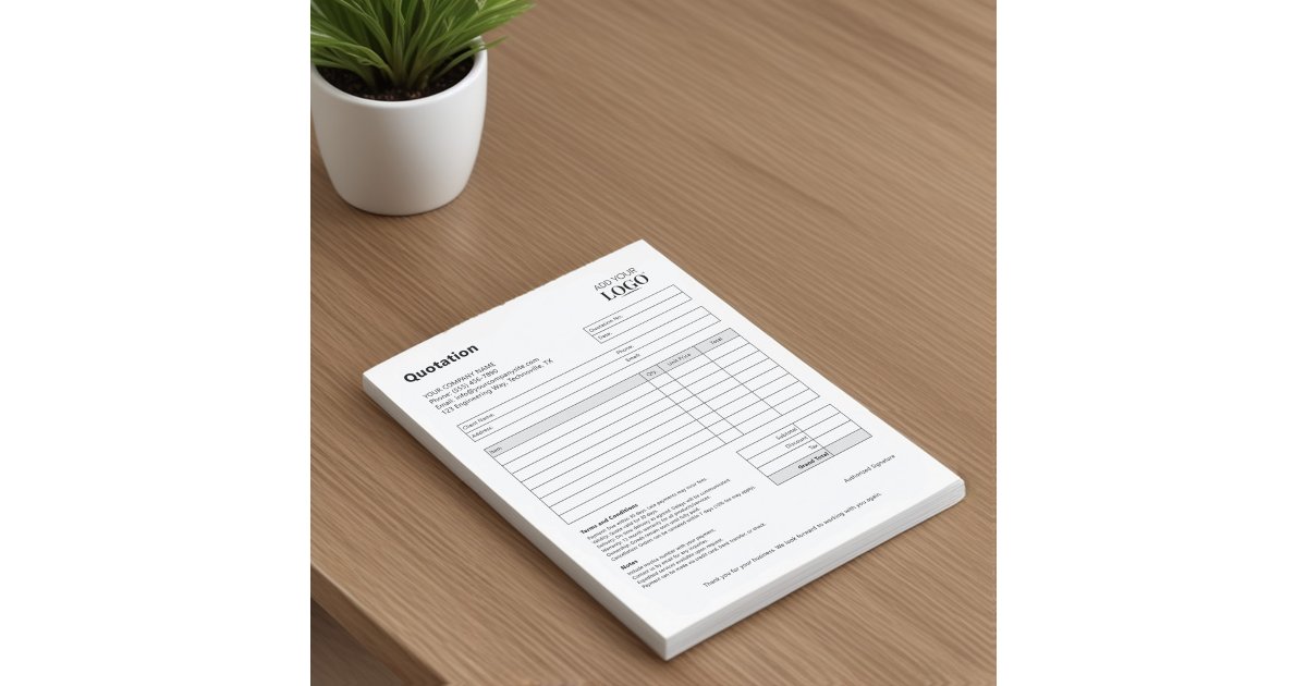 Quoting Notepad Quotation Form | Black & White Minimalist Quote Notepad | Zazzle
